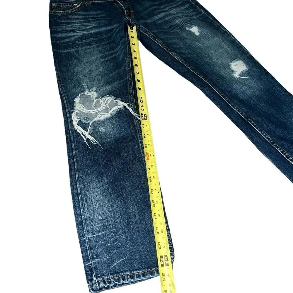 ZARA Medium Wash Distressed Jeans Size 4